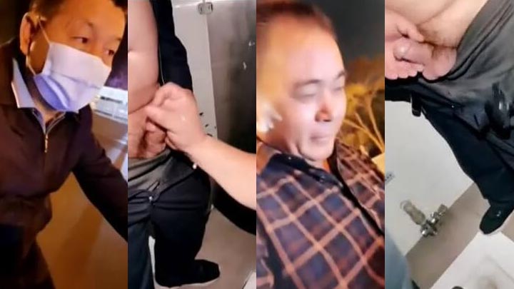 摩的大神勾引两个帅叔叔去厕所帮他射