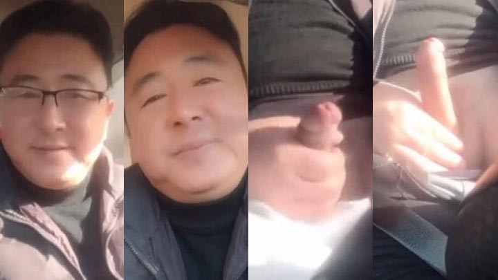 阳光型眼镜胖叔在车上飞机射